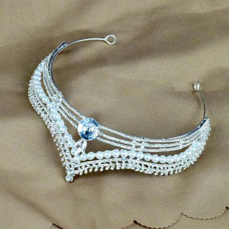Silver Color Crystal Tiaras And Crowns For Bride Wen Party Bridal Wedding Hair Accessories Jewelry piece Crown Tiara X250306