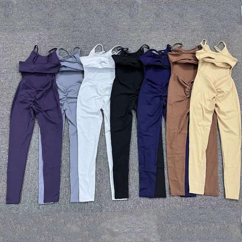 Sporty Jumpsuit Woman One Pieces Fiess Overalls Sexy White Jumpsuits For Women Gym Romper Yoga Monos Mujer Elegante Clothing KLMY