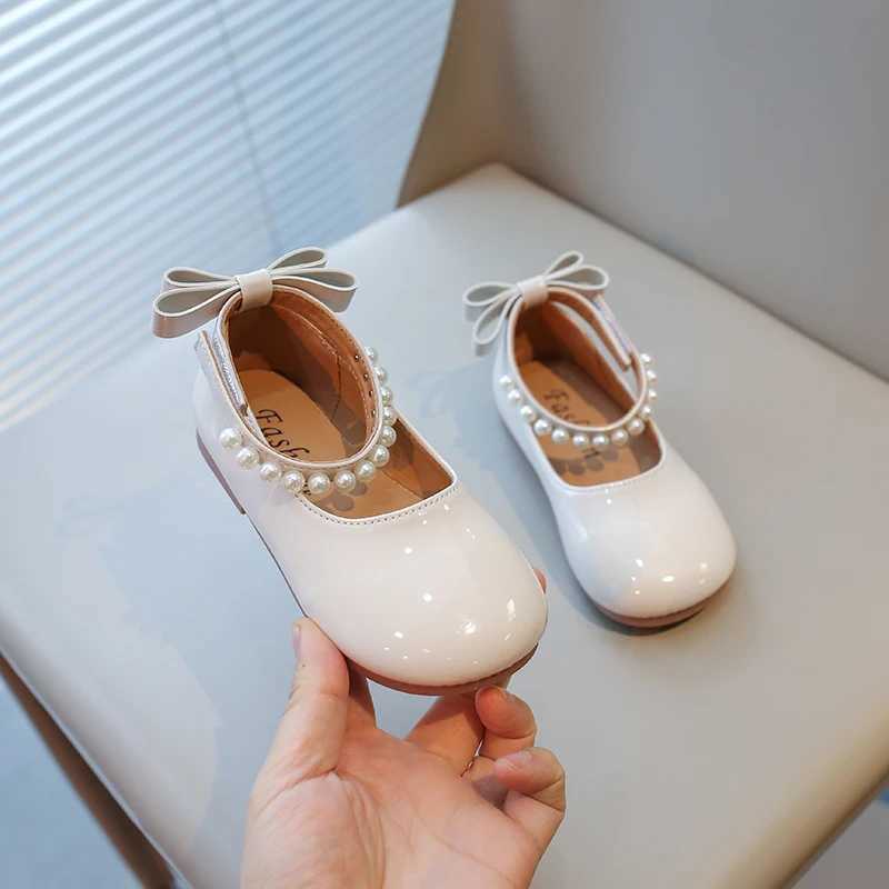 Spring Girls Mary Janes Beading Ankle-strap New Children Princess Shoe Patent Leather Four Colors Round Toe Kids Flats 23-35T250306