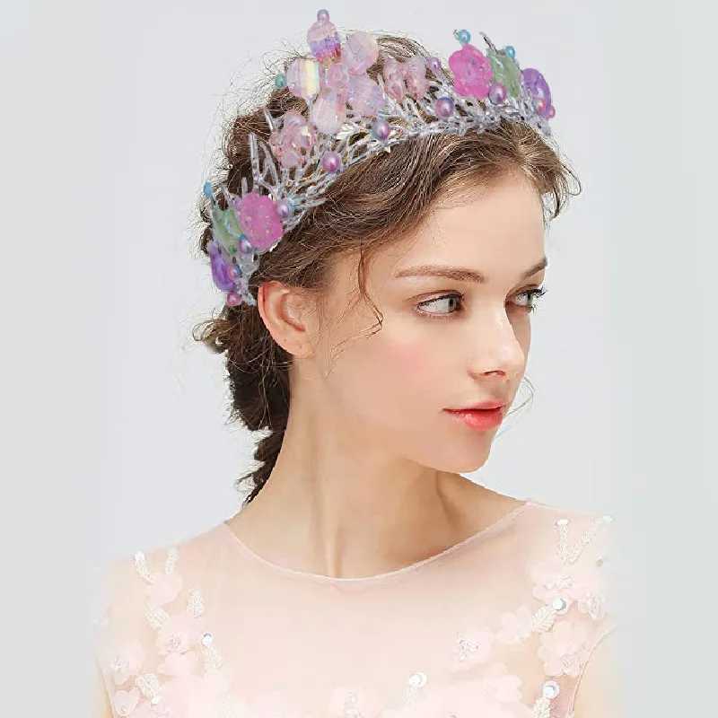 Handmade Mermaid Fish Crown Ocean Style Costume Seashell Starfish Hair Accessories for Wen Girls Princess Birthday Party Tiara X250306