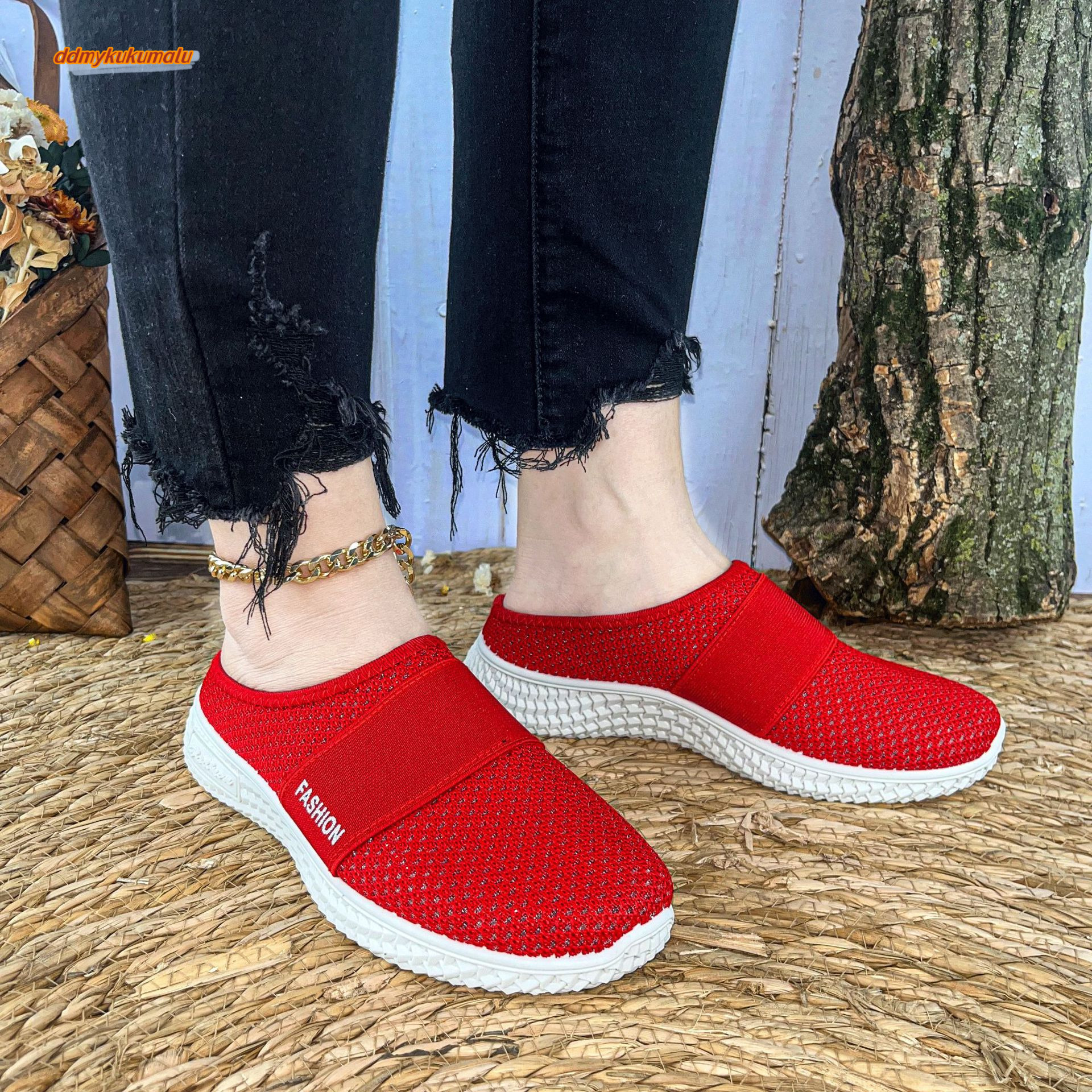 Temu thick soled women's breathable semi slippers, single shoes, casual shoes for women #ddmykukumalu