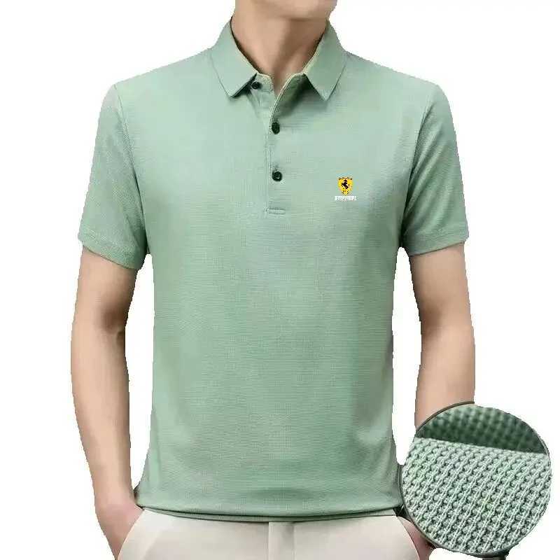 New summer high-quality short sleeved polo shirt for men fashionable casual sporty breathable and cool top X250306