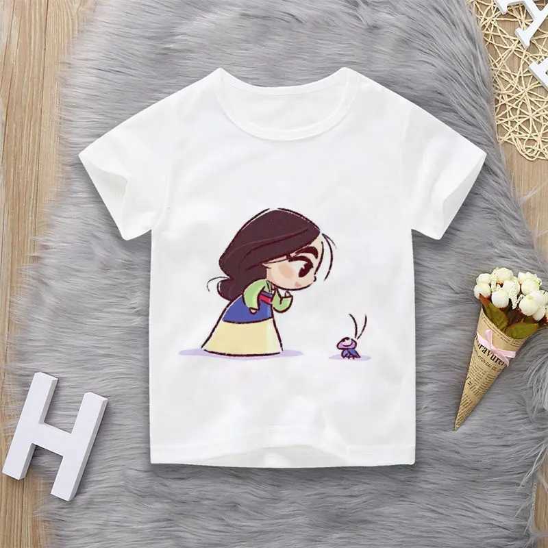 Unisex Summer Childrens Clothing Princess Cute Cartoon Boy And Girl T-shirt Aesthetics Fun Kid Top Crew Neck White Short SleeveT250603