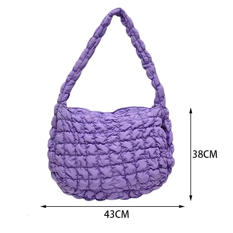 Large Capacity Lightweight Lingge Women Bag Cloud Pleated Crossbody Bag Fashion Quilted Shoulder Bag 250306