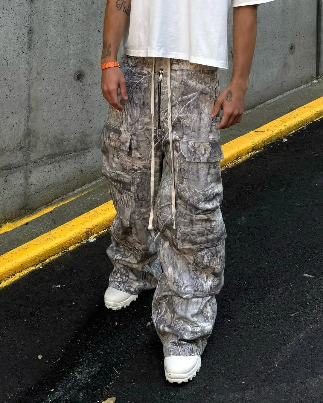 American Vintage Multi-Pocket Camouflage Pants Stylish High Street Straight Leg Casual Pants Harajuku Hip Hop Y2k Baggy Pants 250306
