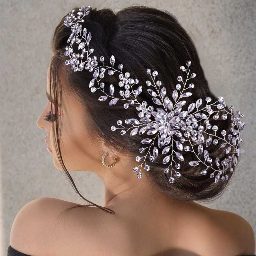 Luxury Fashion Bridal Band Dress Wedding Hair Accessories Rhinestone Hair Decoration Jewelry Hair Accessories X250306