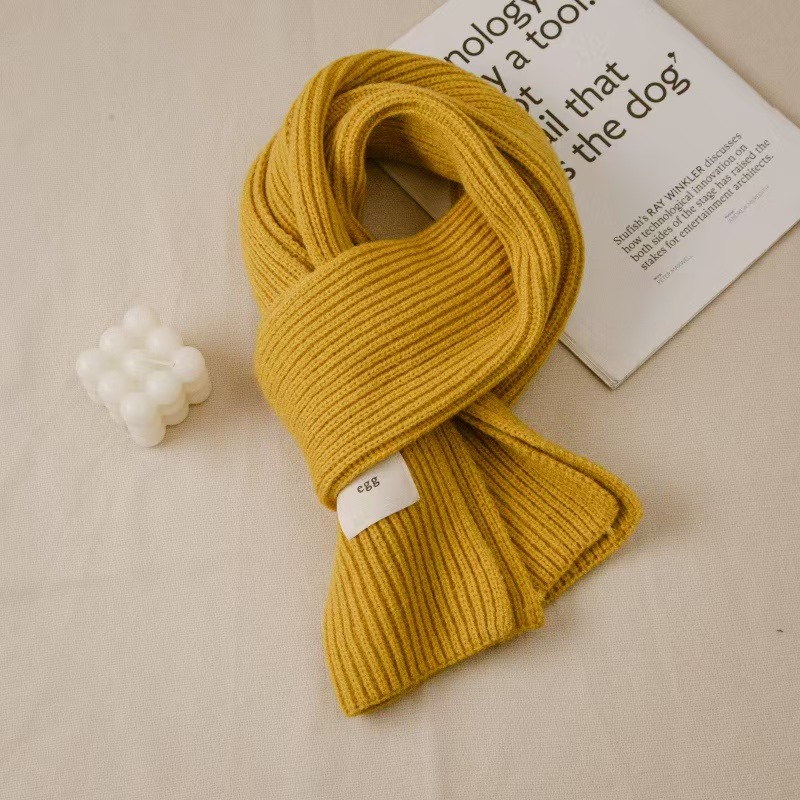 K057 Korean version of the same Korean version ins small scarf for girls autumn and winter knitted wool Korean version versatile student scarf in stoc