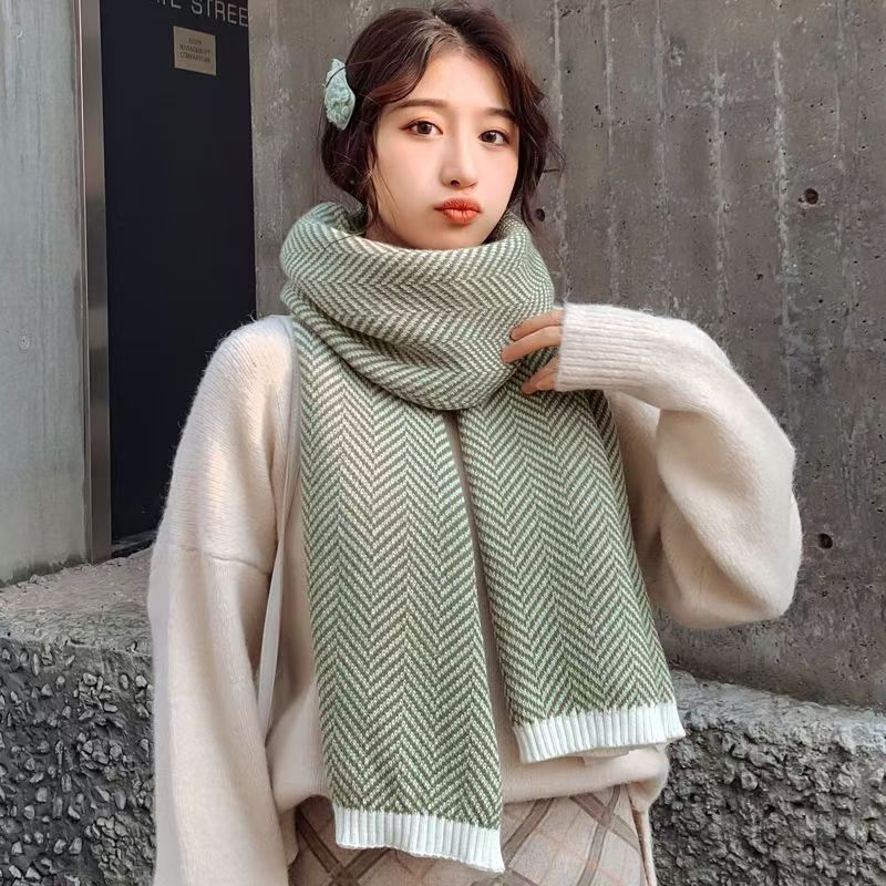 K053 Autumn and winter female college students comfortable Korean style women's versatile neck scarf leisure fresh warm scarf