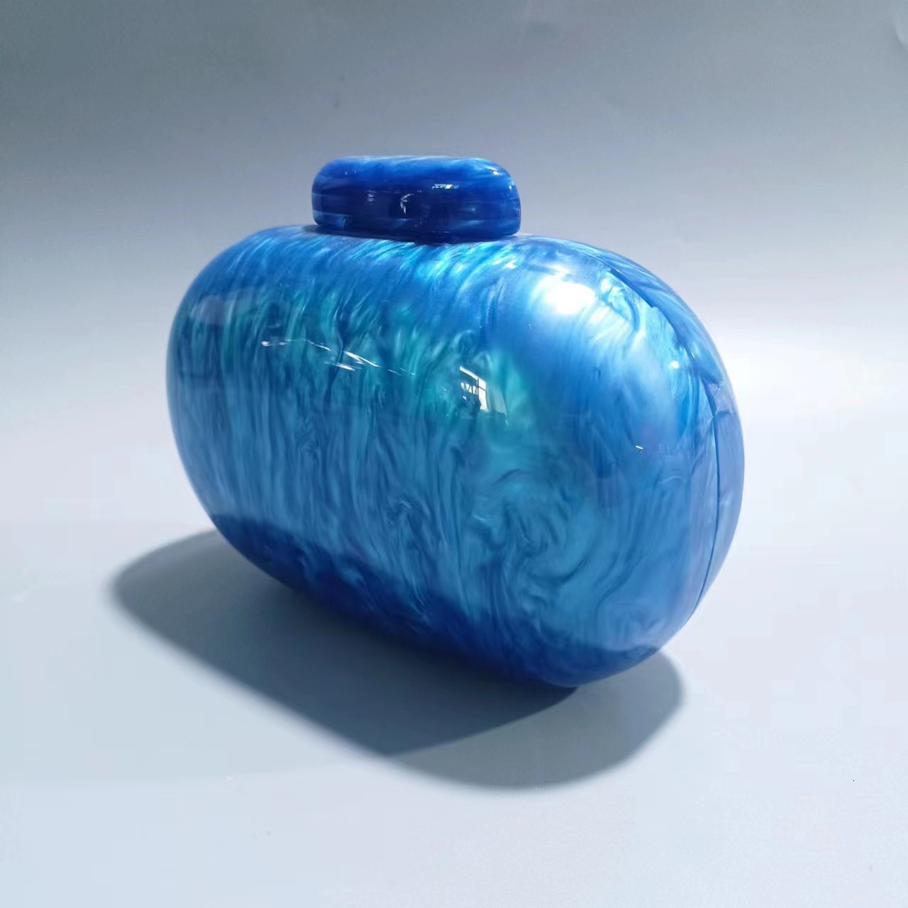 Women's New Elliptical Shell Goose Egg Fashion Evening Single Shoulder Diagonal Straddle Bag Vintage lucite evening bag