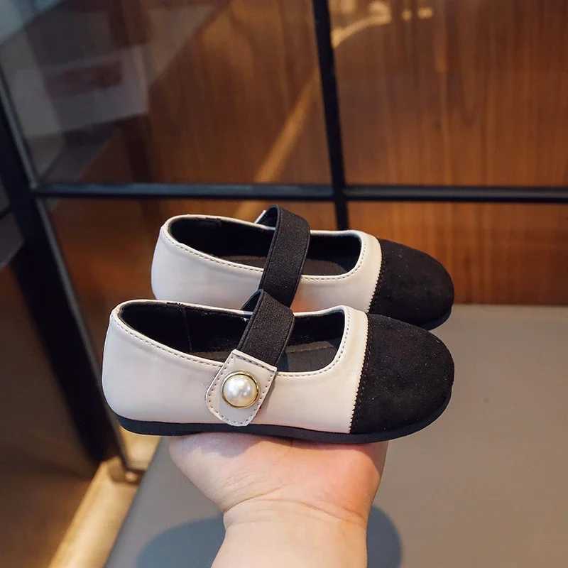Girls Mary Janes Shoes Fashion Kids Moccasin Shoes Color Matching Spring Autumn Fashion Children Pearls Princess ShoesT250306