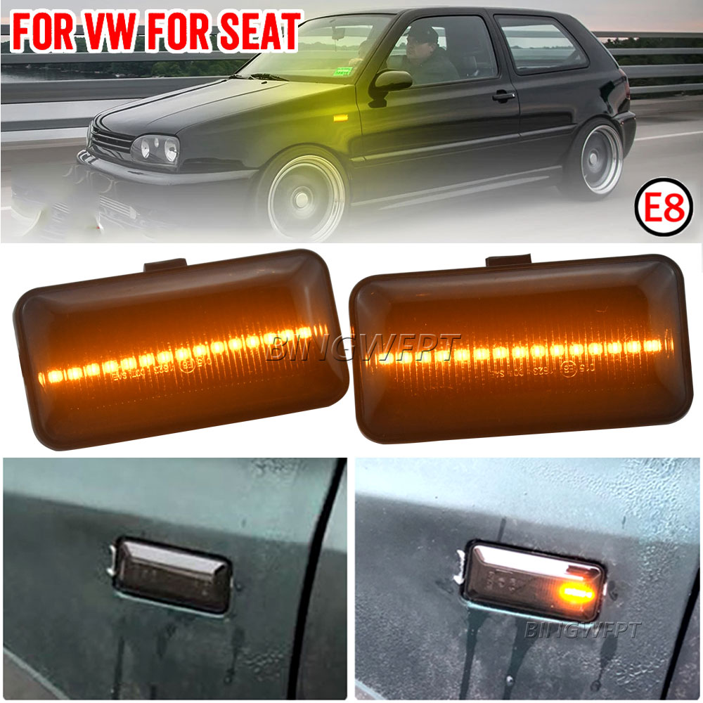 Dynamic Arrow Side Marker Light Turn Signal Blinker Lamp For VW Golf 2 Golf 3 Jetta A2 A3 Passat B3 Vento A3 For Seat Ibiza MK2