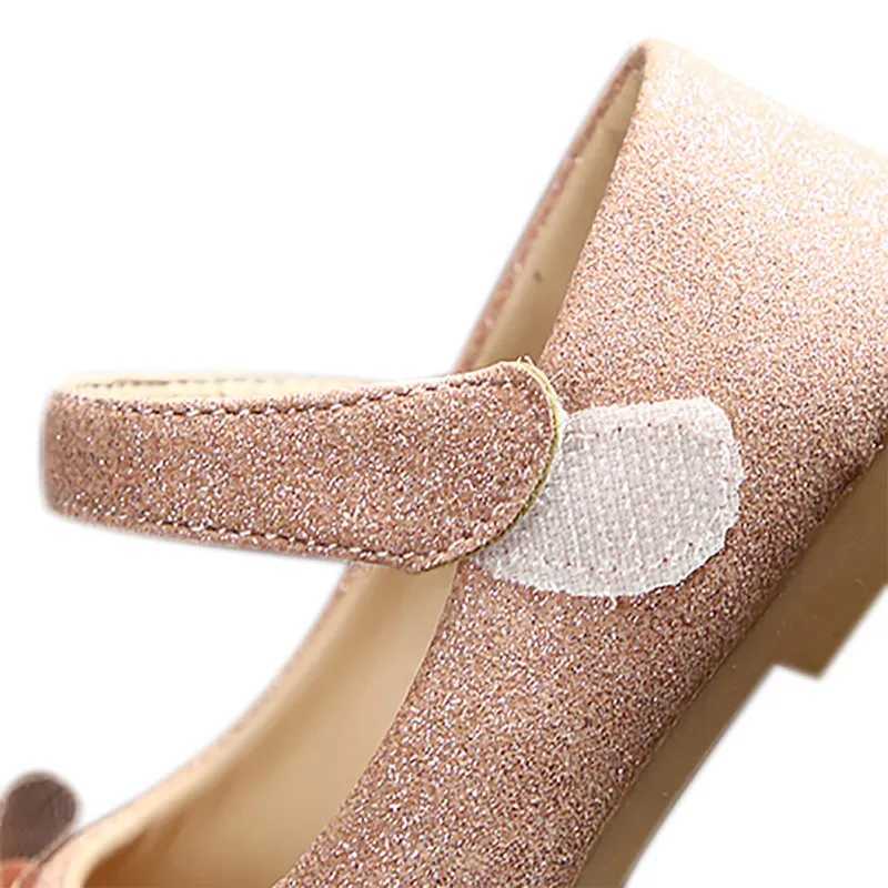 Girls Shoes for Spring Autumn Kids Flats Shoes Lace Bowknot Glitter Princess Soft Soled Children Wedding Dance Shoes 21-30T250306