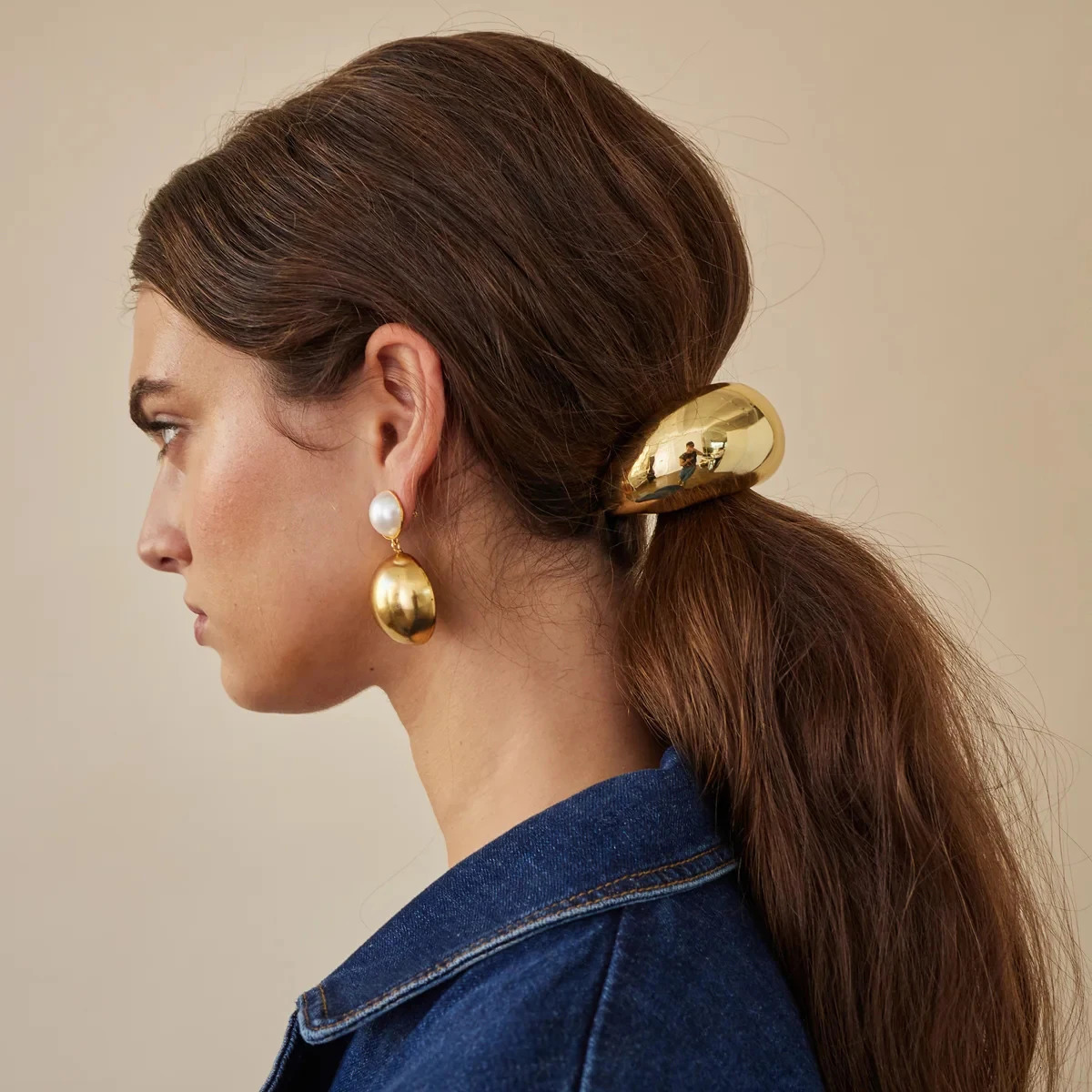 Uworld Stainless Steel 18k Gold Color Waterproof Mini Dome Cuff Bubble Hair Accessory To Finish Off The End Of A Braid250304
