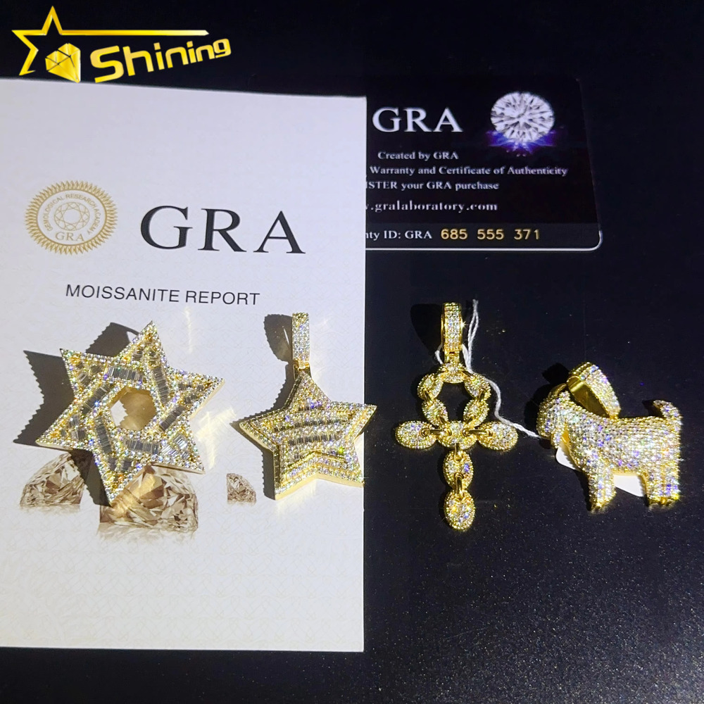 Custom Iced Out Cross Pendants 925 Silver Moissanite Diamond Men Women Fashion Designs Necklace Pendant