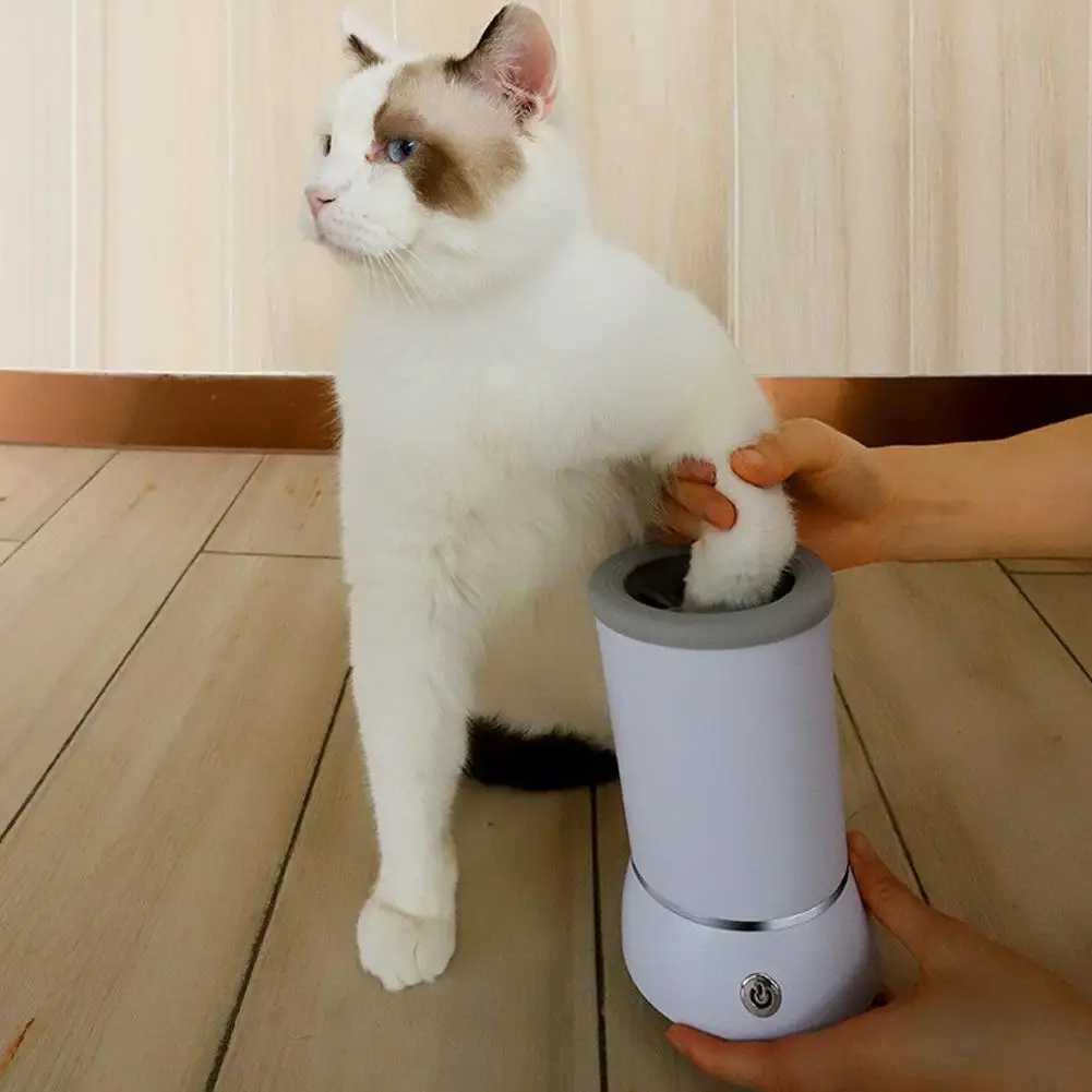Dog Paw Cleaner Automatic Pet Foot Paw Washer Electric Paw Massager USB Cable Operated for Small Medium Dogs Cats M250306