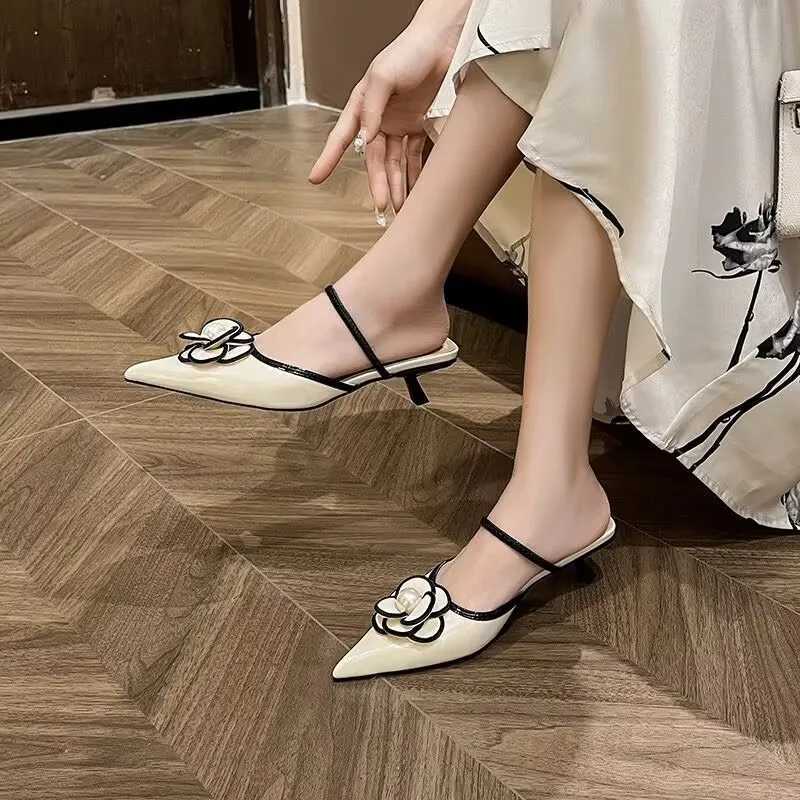 Wens Slippers 2025 Summer Fi Career Cvenience Slippers Flower Decorati Bag Large-size Slippers Shoes Women Y250306