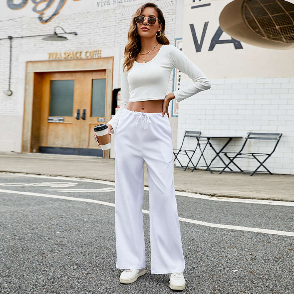 Women's Autumn/Winter Sports Loose Straight Wide Leg American Slimming Casual Hanging Pants KLMY