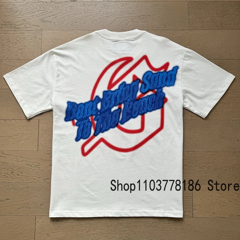 Classic White GOD SPEED T Shirts Letter Seaside Holiday Scenery Print Godspeed Short Sleeve Unisex Tees Tops 250305