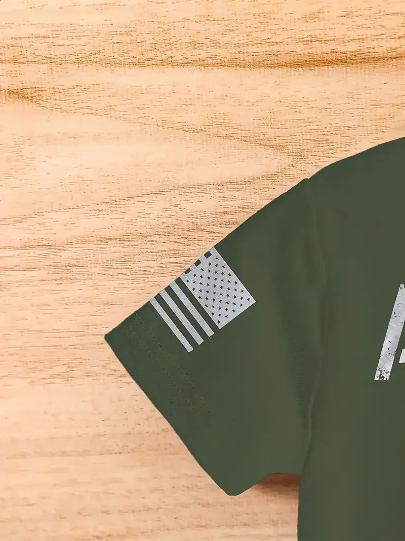 Summer Mens TShirt Casual Short Sleeve Tee Army Pattern Print Oversized Clothing Fashion Streetwear Outdoor Crew Neck Tops 250227Z