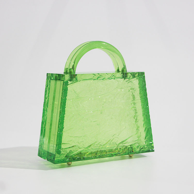 New Transparent Candy Color Fluorescent Green Fashionable Handheld Acrylic For Women Rhinestone Acrylic Clutch Clear Evening Bag For Weddings Parties