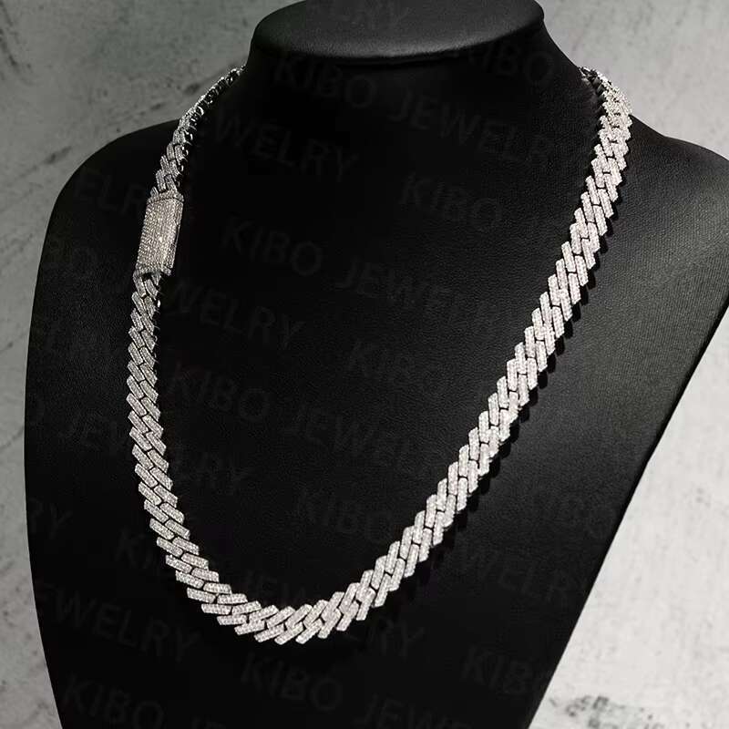 Fashion Coutom Men Ice Miami 8Mm Real S Sterg Sier Vvs Moissanite Dog Cuban K Necklace Chains