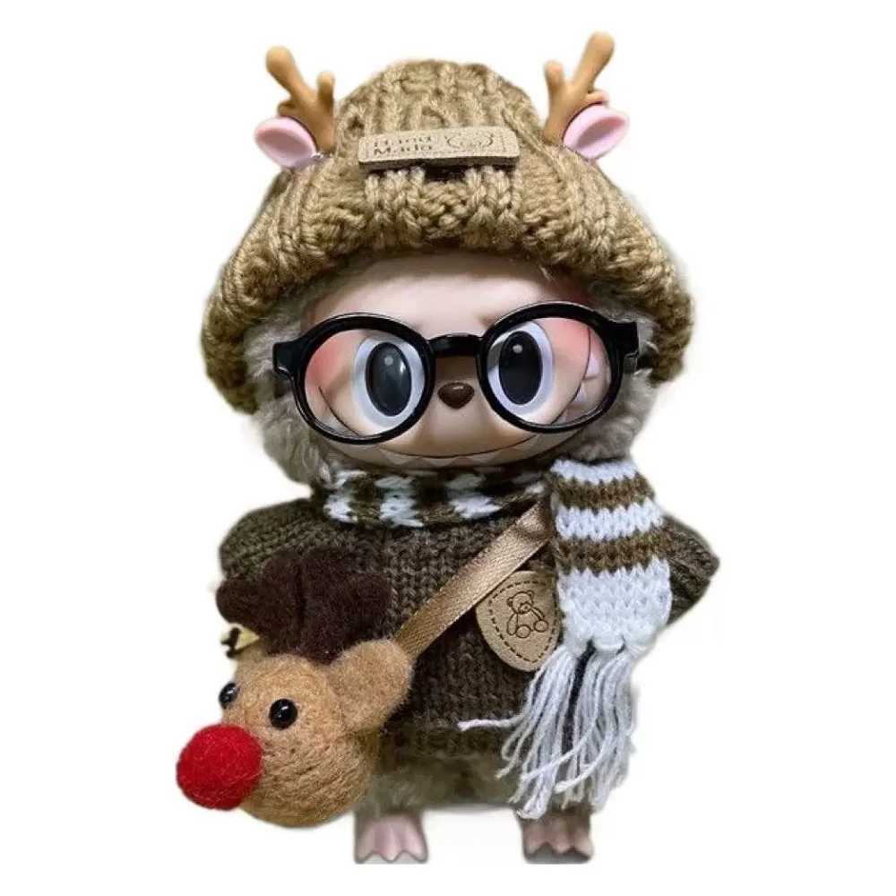 Only Clothes Cute Mini Plush Dolls Clothes Outfit Accessories For Labubu Dolls Clothing Kids Gift Cherry Skirt SetT250307