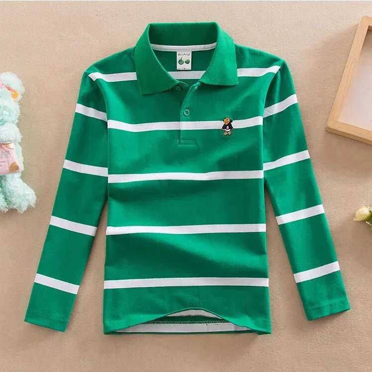 Ddmyshoesvip Children T Shirt Long Sleeve Polo Shirts Kids Stripes Tops Baby Boy Sports Polos Teneege Boys Clothes