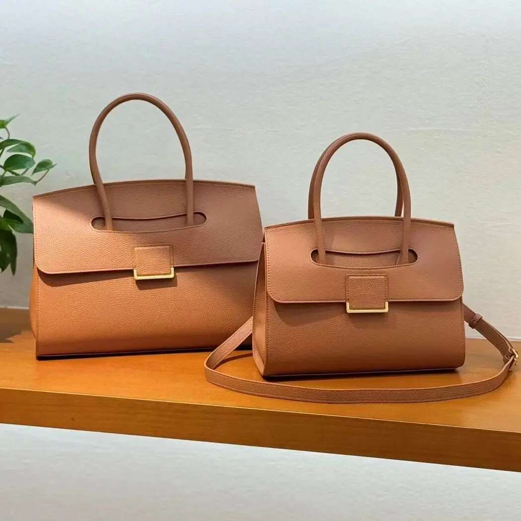 Genuine Leather Briefcase Fashion High-End Large Capacity Handbags Ladies Bag Workplace Business Commuting Cowhide Bags