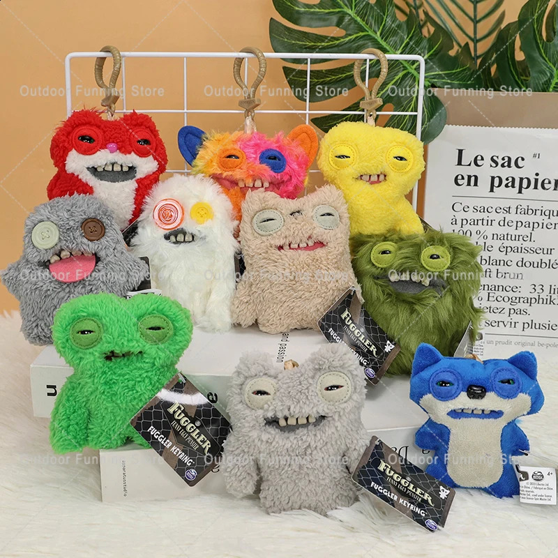 Fuggler Plush Keyrings Ugly Monster 12cm Grin Sasquoosh Squidge Oogah Boogah Sketchy Squirrel Toys Backpacke Rings 250305