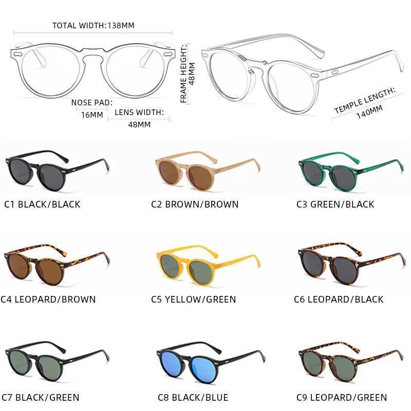 Retro round sunglasses mens fashion small polarized sunglasses mens literature retro sunshade glasses driving glassesXJ250306