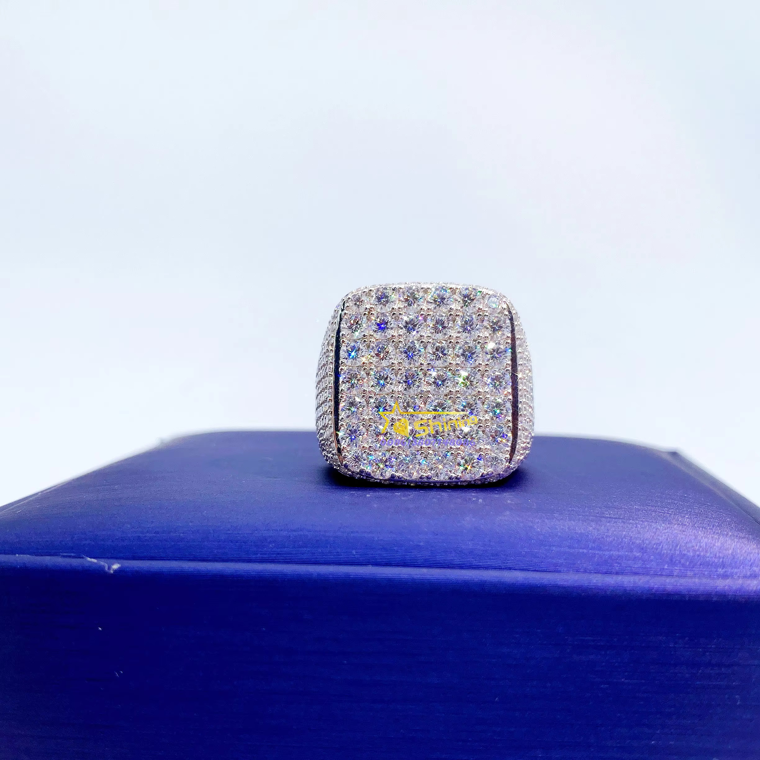 Bling Jewelry Wholesale Hip Hop Vvs Moissanite Lab Diamond Men Iced Out Ring