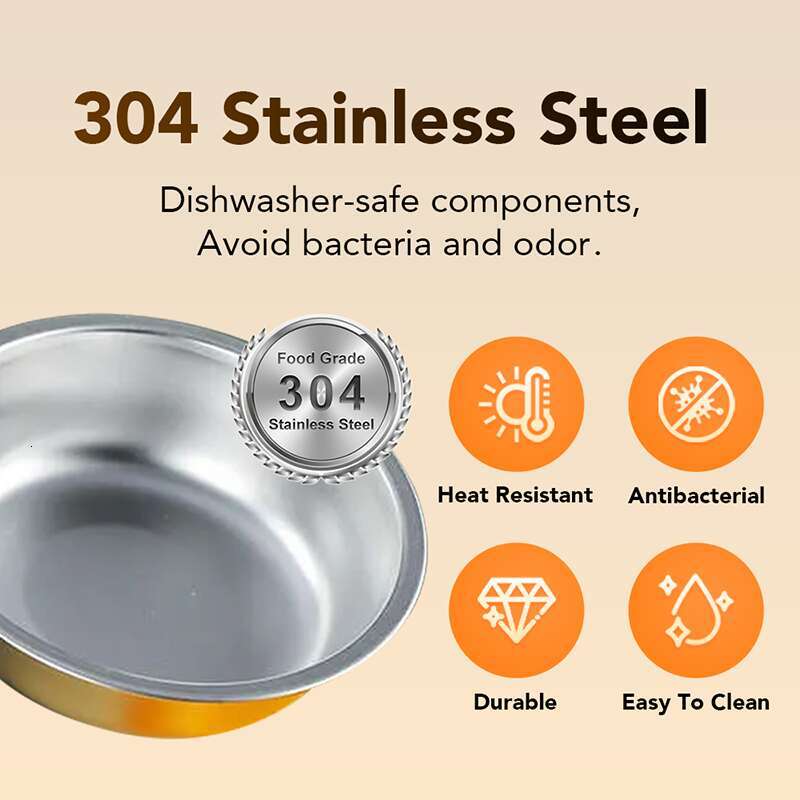 DHpet Tilted Angle Dog Bowl 15° Slanted Stainless Steel Dog Cat Food Bowl Water Bowl Non-Spill Safeguard Neck for Dogs Cats & Pets