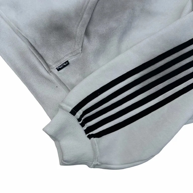 Streetwear HCW Striped Zip Hoodie Sweatpants Two Piece Set Y2K Mens Harajuku Hip Hop Oversized Elastic Waist Casual Pants 250306