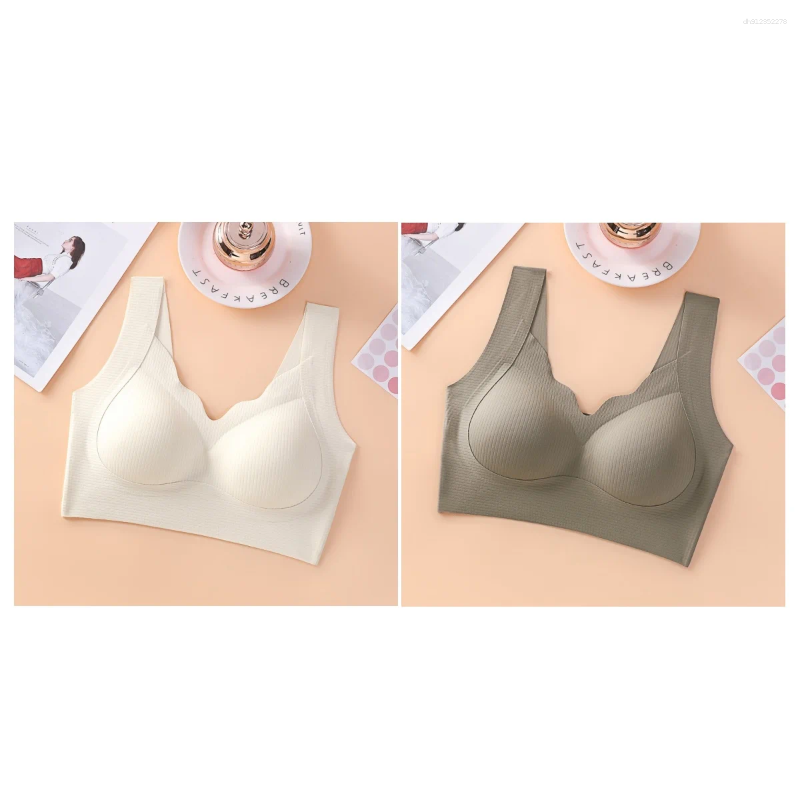 Bras 2Pcs/Set Seamless For Women Padded Underwear Wireless Bralette Breathable No Steel Ring Fitness Sexy Lingerie