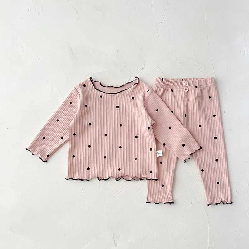 MILANCEL 2023 Baby Pajama Set Dot Printing Baby Girls Pajamas Wearing Preschool Girls Indoor Clothing Set M250306