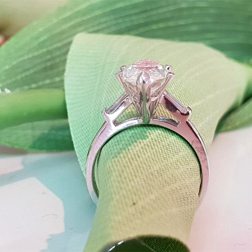 18K Solid Gold 3.0ct Marquise Cut Lab Grown Diamond Solitaire Women Engagement Ring Victorian Wedding Gold Ring