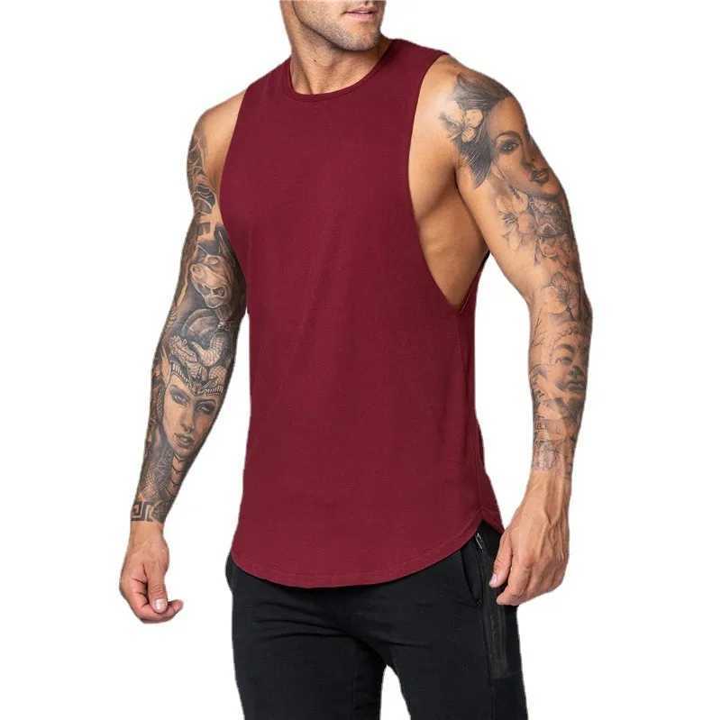 Summer Gym Training Tank Top Mens Loose Sleeveless T-shirt Basketball Sweatshirt CanvasT250318