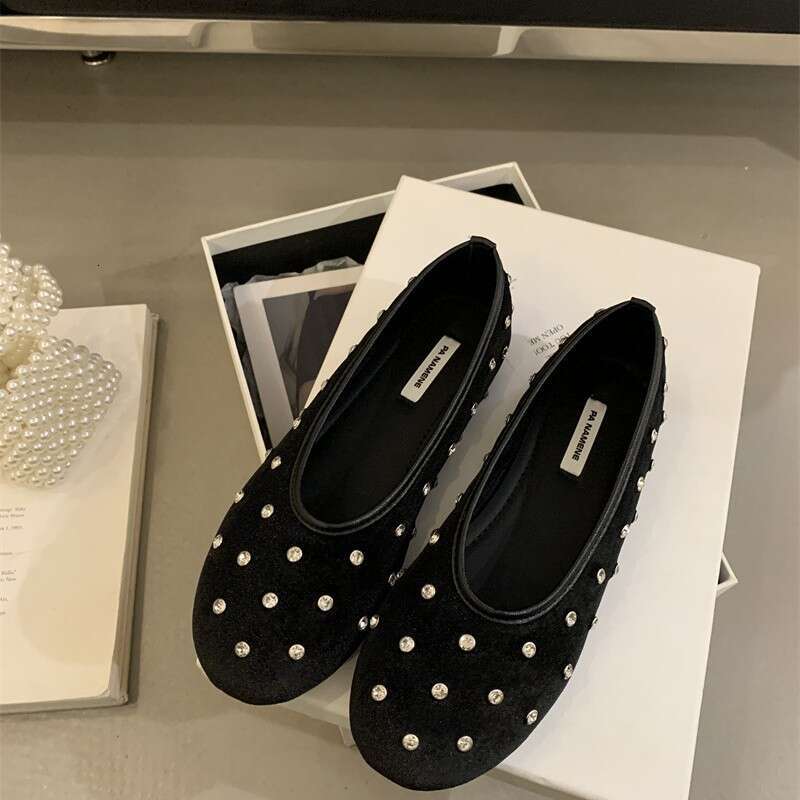 2024 Autumn/Winter New Shallow Versatile Ballet Fashion Water Diamond Mary Jane Single Shoes for Women