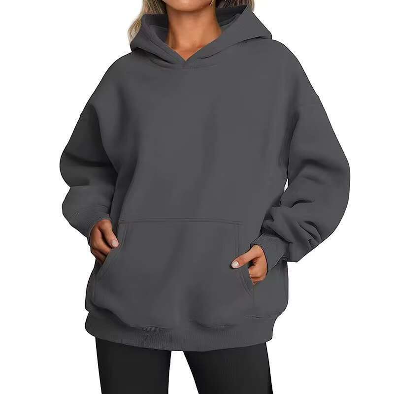 Custom Women's Hoodies Oversized Fleece Hooded Sweatshirt Loose Fit Casual Sport Pullover Tops With Pocket