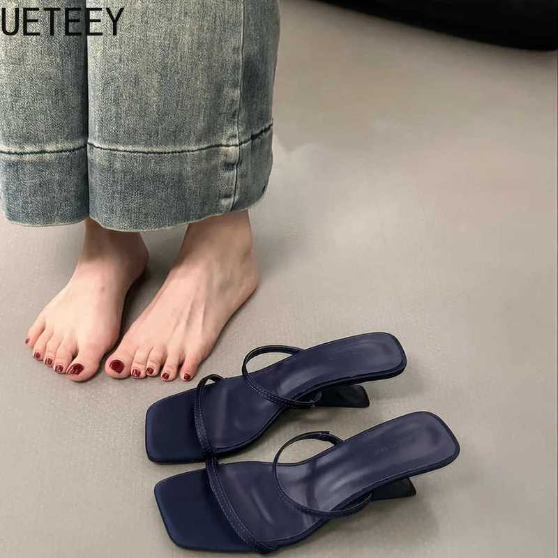 Designer Summer Narrow Band Heel Win Slippers Shoes Open Toe Shoes Design Style Banquet Party Sandals Shoes Y250306