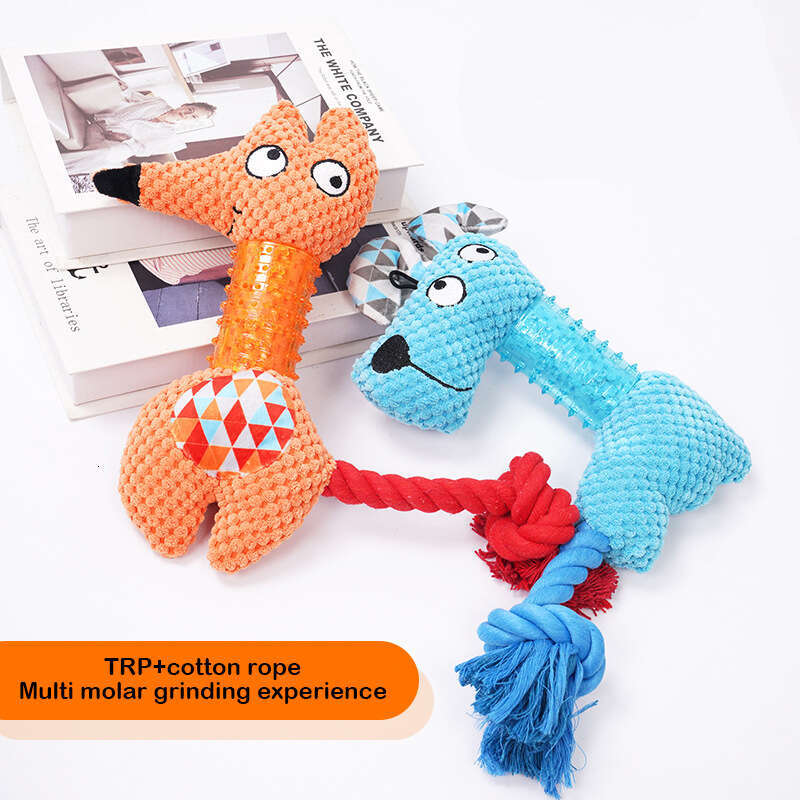 DHpet Dog Chew Toy with Squeaker, Durable Cotton Rope Aggressive Chewers, Interactive Puppy Teething Toys for Small Medium, Boredom Relief and Dental 