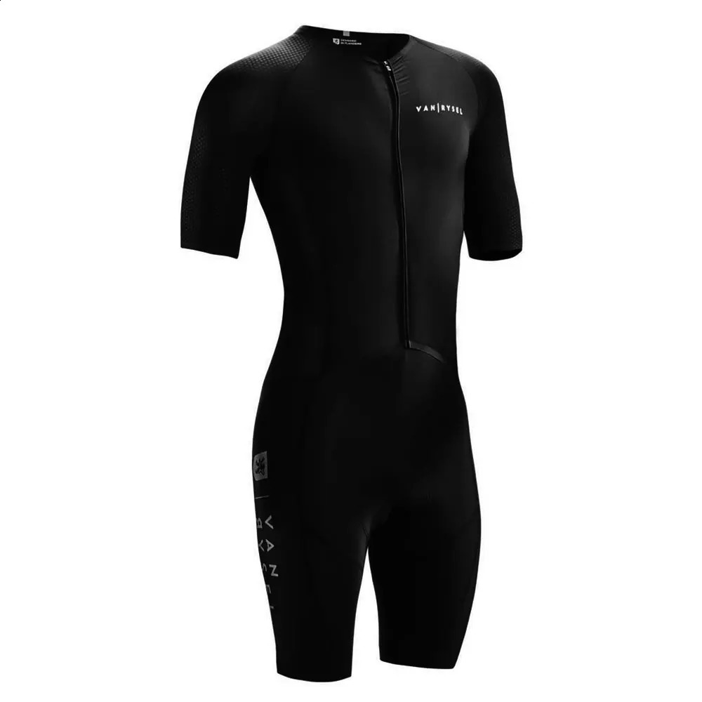 Van/rysel Road Racing Suit Racer White Triathlon Summer Tights One-piece Pants Cycling Suit Breathable Outdoor Sports Clothes 250305