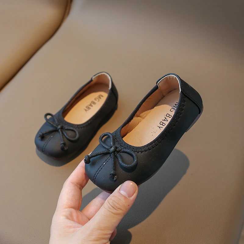 Children Mary Janes Slip-on Bowknot Pu Leather Kids Flat Shoes Shallow Three Colors Light Non-slip Autumn Girls Shoe 21-35T250306