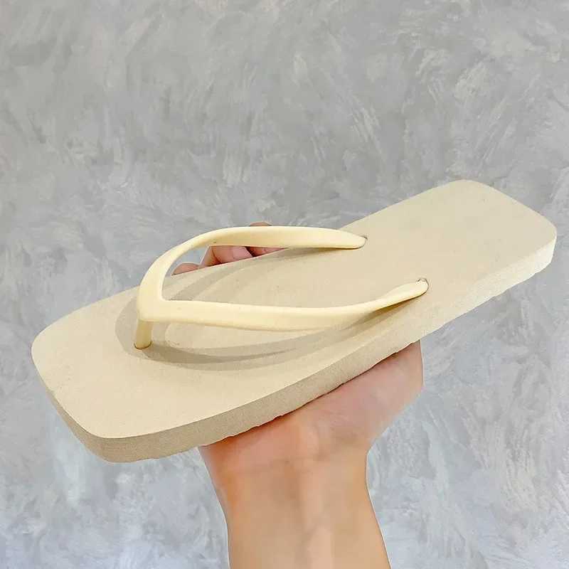 Wens Summer Japanese Simple Solid Color Herringbe Slippers For Couples Wear N Slip Soft Bottom Clamping Feet Outside Y250306