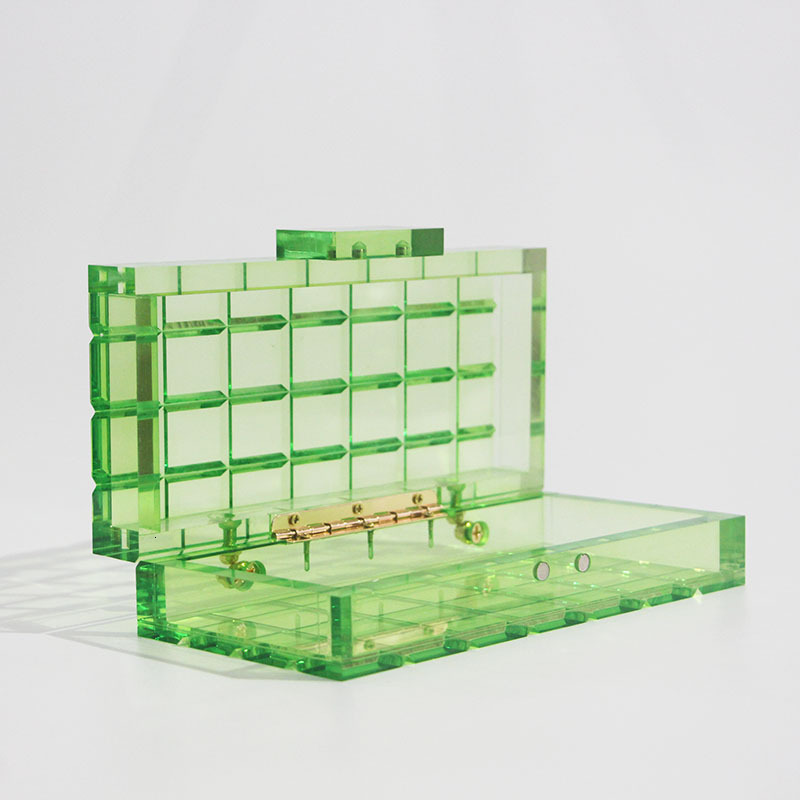 New Transparent Candy Color Fluorescent Green Fashionable Handheld Acrylic For Women Rhinestone Acrylic Clutch Clear Evening Bag For Weddings Parties