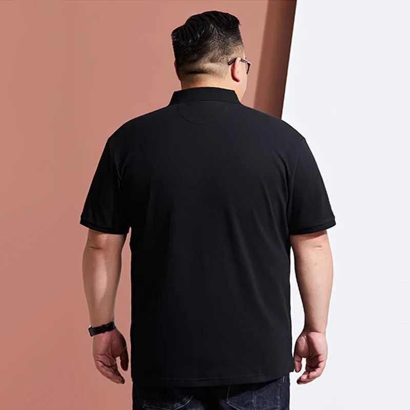 Mens Plus Size Polo Shirt Oversized 6XL 7XL Summer Short Sleeve T Shirts Black Loose Mens Shirt X250306