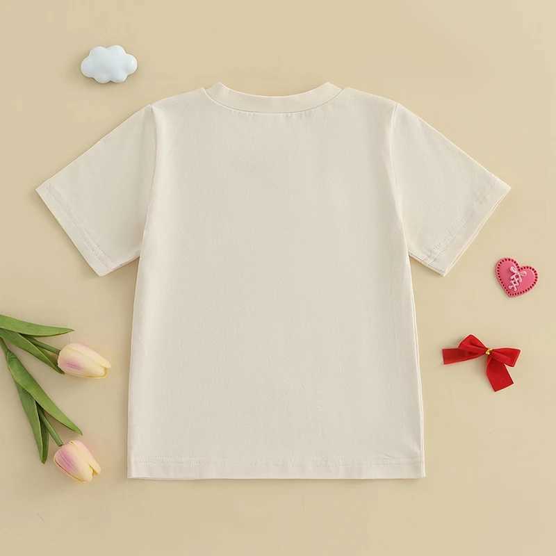 Toddler Baby Girls Summer T Shirts Short Sleeve Round Neck Bow Embroidery Tops Kids Baby T-Shirts Children Tee TopsT250306