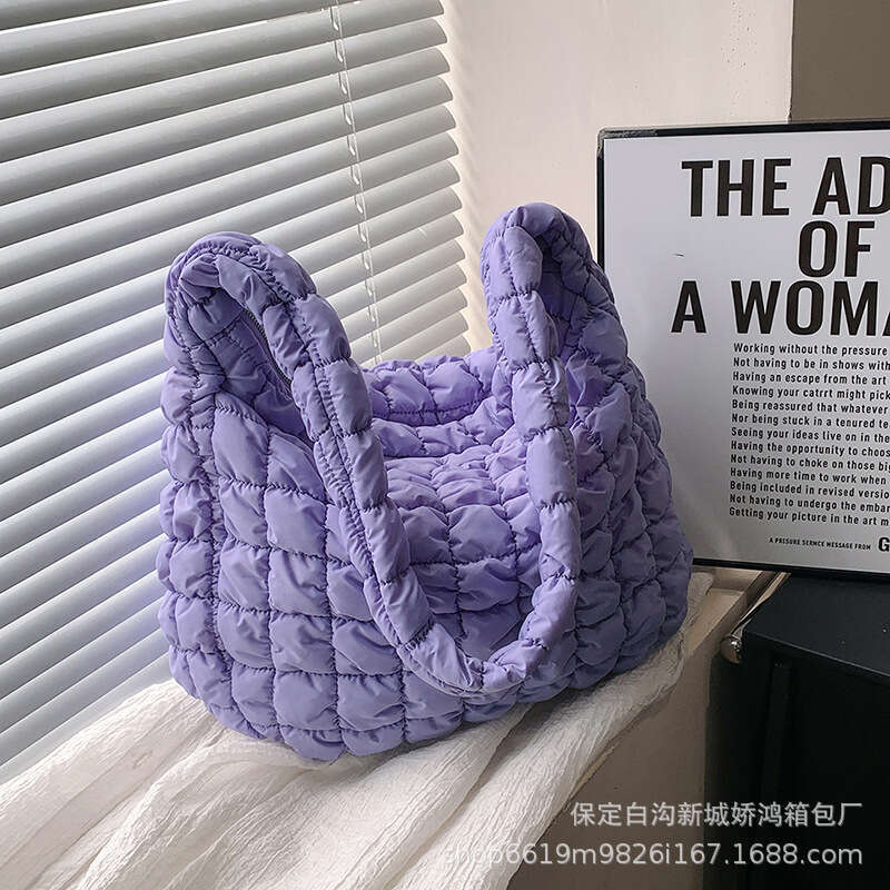 New Korean Fold Cloud Versatile Fashion One Shoulder Handheld Dumpling Large Capacity Down Cotton Underarm Women's Bag