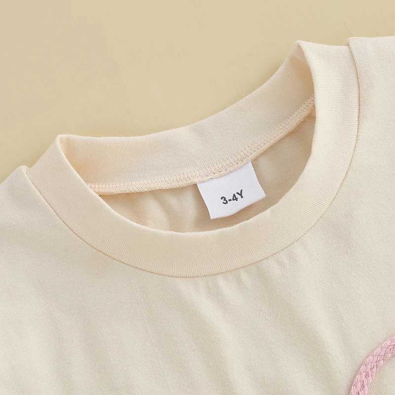 Toddler Baby Girls Summer T Shirts Short Sleeve Round Neck Bow Embroidery Tops Kids Baby T-Shirts Children Tee TopsT250306