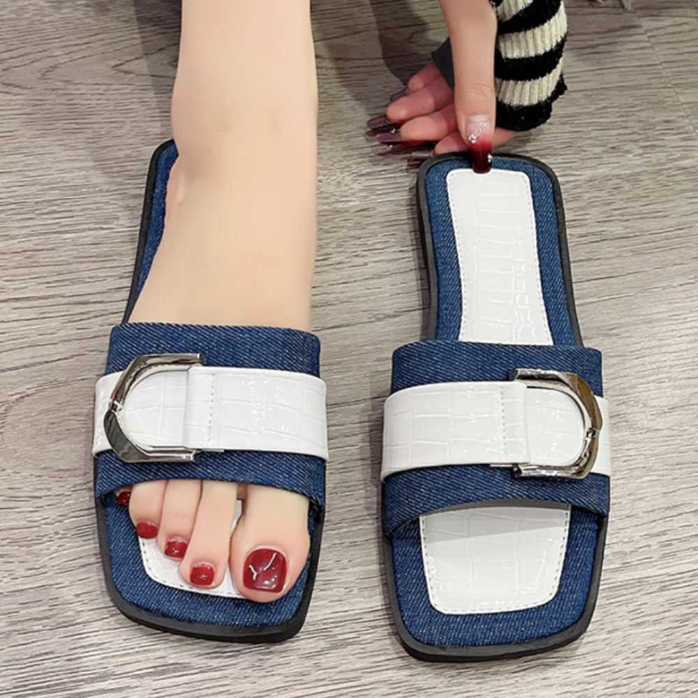 Wen Luxury Slippers Weave Design Flat Sandals Wen Summer Fi Casual Slides Wen Party Sexy Elegant Off Ladies Shoes Y250306